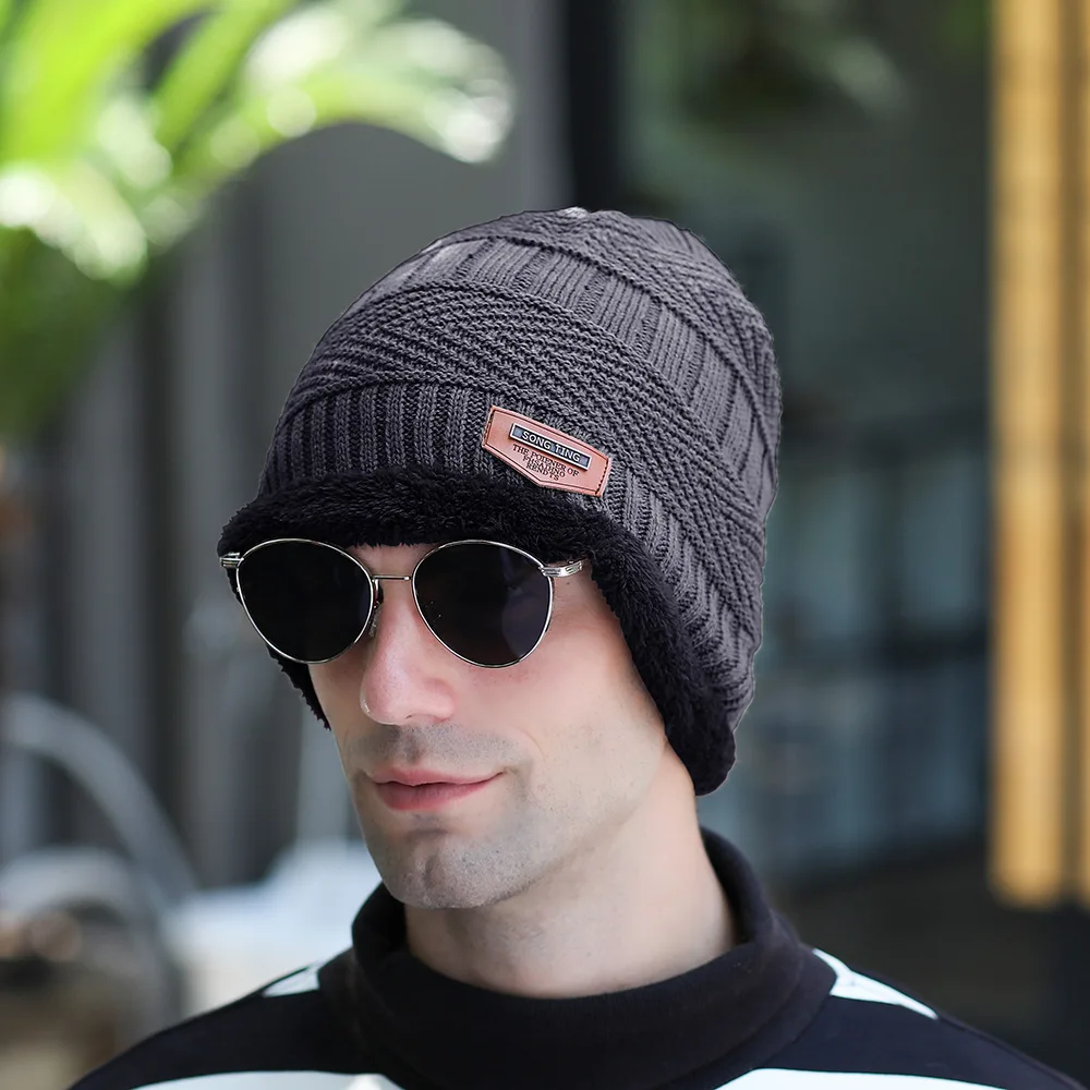 Skullies Beanies мужской шарф вязаная шапка Gorras Para Hombre капот теплая шерсть хлопок толстые зимние головные уборы для мужчин и женщин шапка бини - Цвет: 7