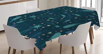 

Planet Tablecloth Kitchen Dining Table Blue Background Washable Cloth TV Cabinet Tea Decorations Covers Home Rectangular Table