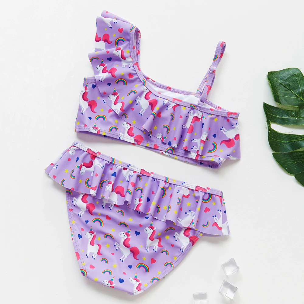 2~10Year Girl Two Pieces Swimwear Swimming Outfits Clothes girls swimsuit