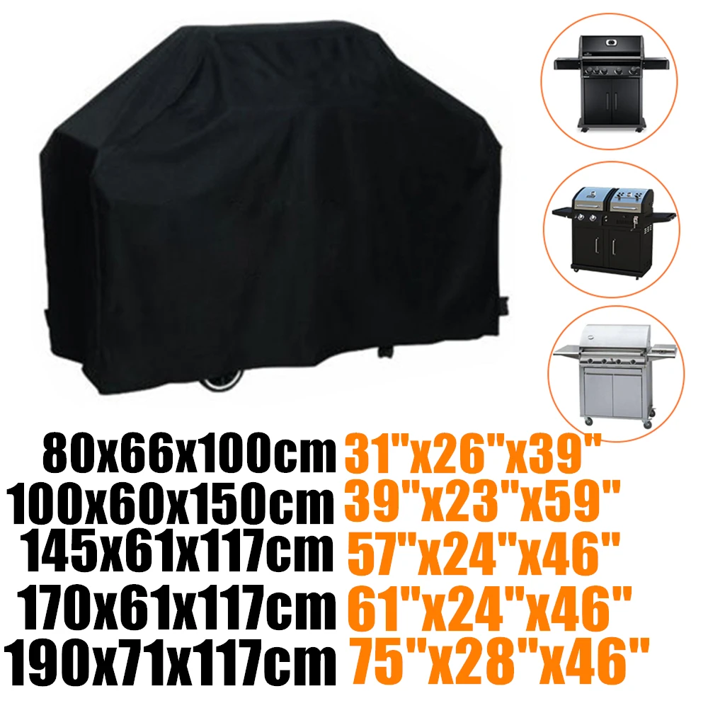 BBQ Gas Grill Cover 31x26x39 Inch Barbecue Waterproof Outdoor Heavy Duty Black 