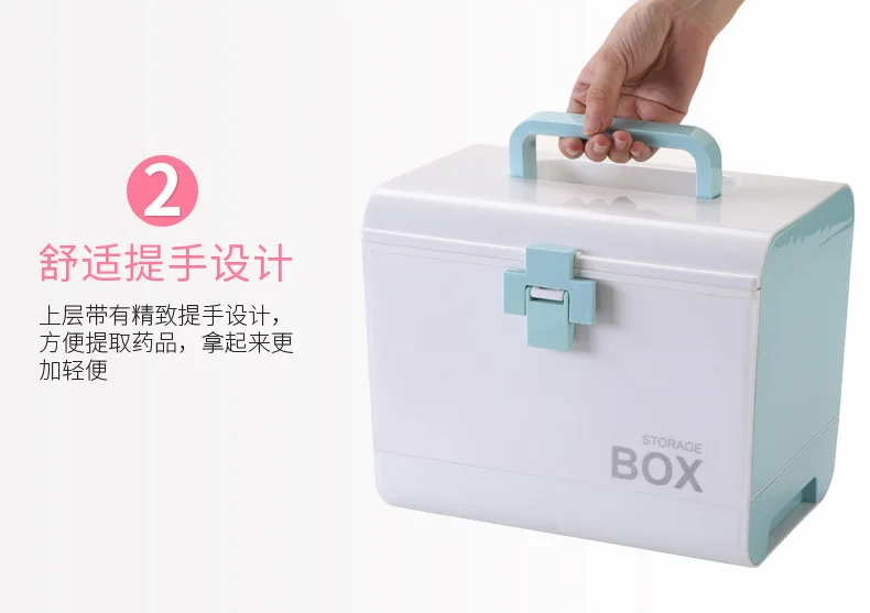 Sanqing, Цветочная ручная многослойная медицинская коробка, бытовая большая емкость, набор для здоровья, переносная коробка для хранения, ящик, медицинская коробка для лекарств