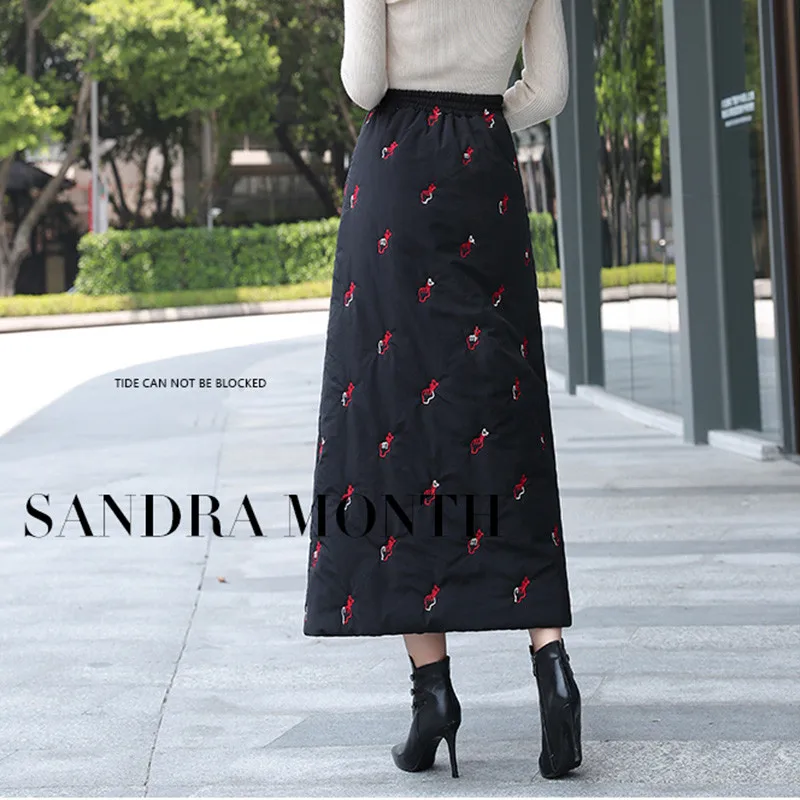 Женская зимняя юбка карандаш с вышивкой размеры до 4XL|Юбки| |