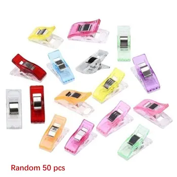 

50PCS Fabric Clips Job Foot Case Multicolor Plastic Clip Fabric Clamps Patchwork Hemming Sewing Tools Sewing Accessories