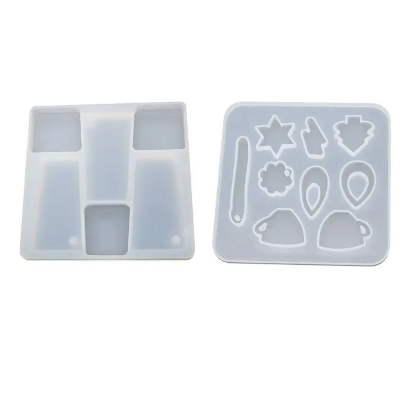 

DIY Silicone Pendant Molds Resin Casing Craft Making Tool Crystal Epoxy Mold with Holes Earrings Hanging Ornaments Pendant Mould