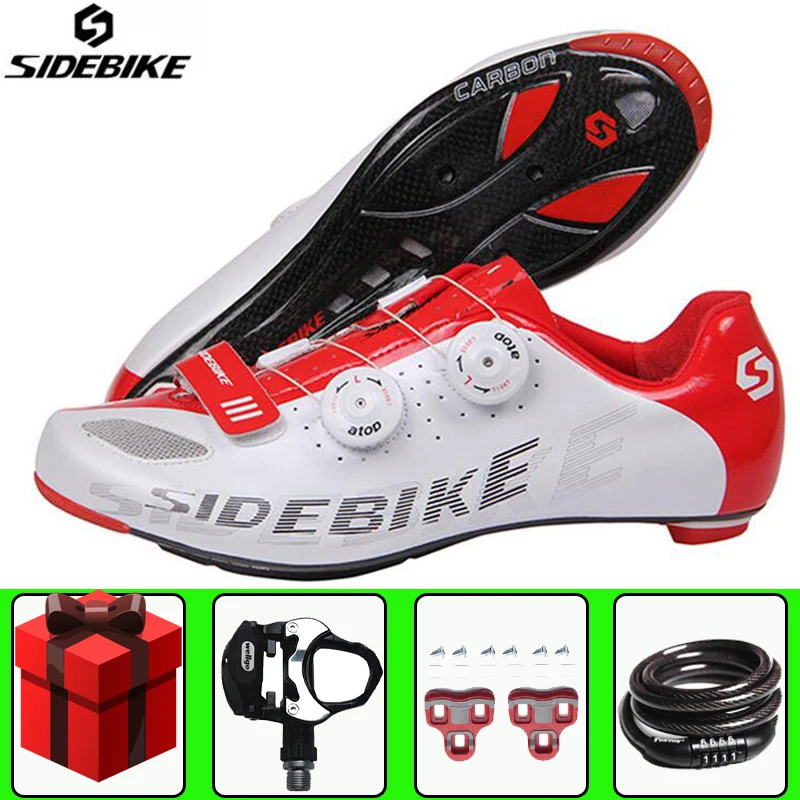

SIDEBIKE Carbon Fiber road cycling shoes sapatilha ciclismo Bike Bicycle Professional Competition Ultralight Breathable Non-slip