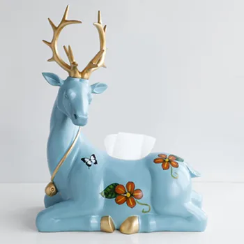 

European-style Simple Deer Tissue Box Paper Drawer Box Home Living Room Coffee Table Deer Drawer Tray Napkin Box Decoration WA25