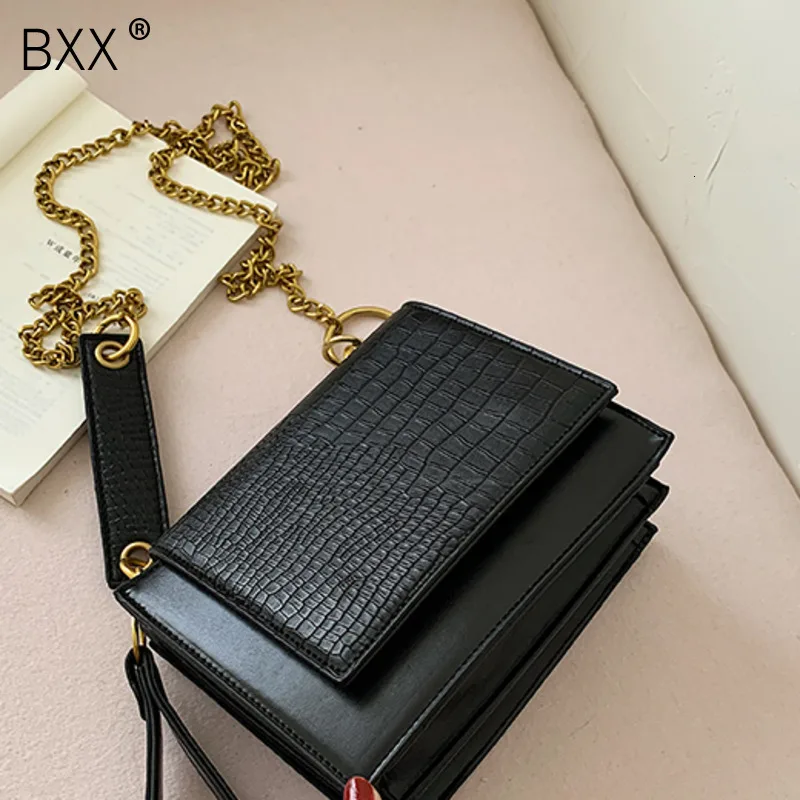 

[BXX] PU Leather Crossbody Bags For Women 2020 Spring Brand Designer Chain Shoulder Messenger Bag Female Travel Handbags HJ904