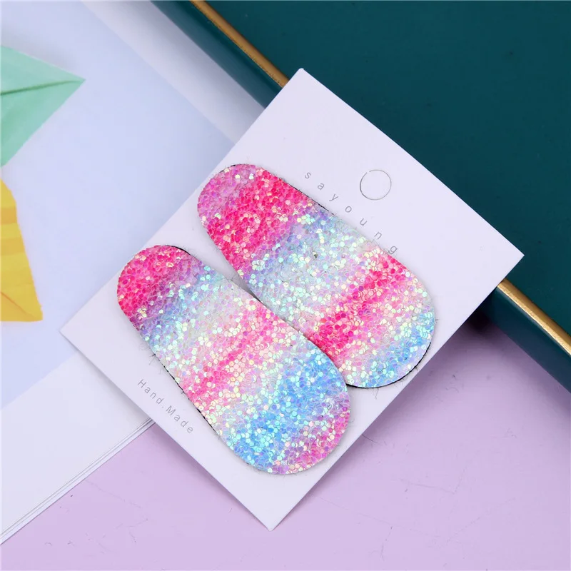Pink Barrettes Супер ткань 2 шт./компл. Радуга Sequins Бобби зажимы типа "крокодил" для детей градиент Заколки для волос заколки дети блестящие заколки для волос аксессуары для волос - Цвет: Pink Barrettes