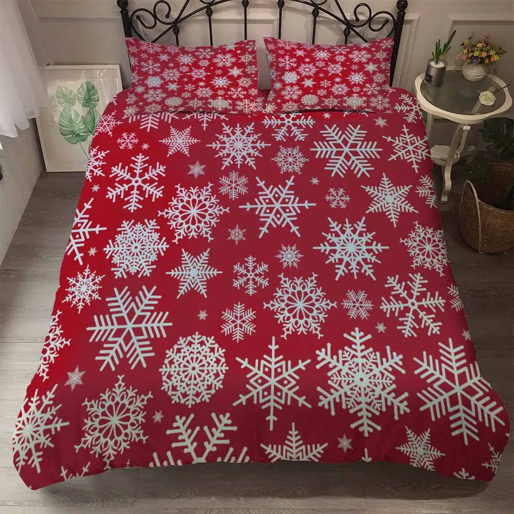 2/3 шт. комплект одеял из микроволокна с двойным Счастливого Рождества со снежинками; Постельное белье накидка на подушку Платье с изображением снеговика, постельное белье из хлопка - Цвет: Color-2