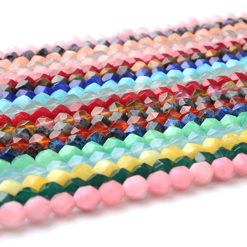 LanLi модные новые продукты 8 мм многоцветные граненые натуральные камни свободные бусины подходят для DIY браслет ожерелье аксессуары