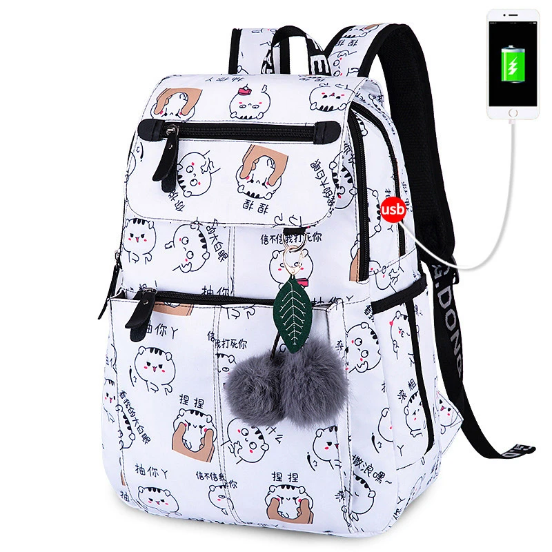 Meisjes Usb Charge School Rugzakken Tieners Kind Kids Tassen Waterdichte College Schooltas Student Bagpack|Schooltassen| AliExpress