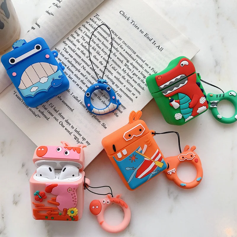 

Dinosaur Airpods1/2 Covers for Apple Airpods Case Bluetooth Wireless Headset Cute Cartoon Silicone Ins Box Shell Airpod Case