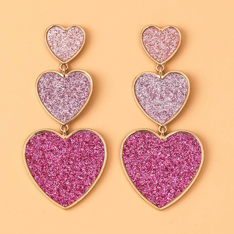 Fashion trend simple pendant earrings female love retro peach heart accessories female
