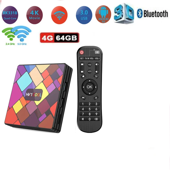 4G 64G HK1 классный смарт ТВ приставка Android 9,0 4 ГБ DDR3 64 Гб Flash RK3318 BT Wifi 4K плеер Android 9 приставка ТВ HK1COOL - Цвет: 4G 64G