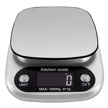

22lb 10kg Digital Kitchen Scale 10kg Food Scale Multifunction Weight Scale Electronic Baking Silver Stainless LCD Display Silver