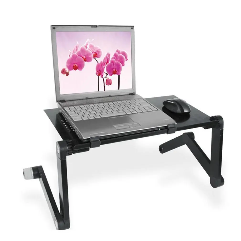 

1 Pcs Aluminum Alloy Laptop Table Standard X Lightweight Aluminum Alloy Collapsible Place Your Laptop Black