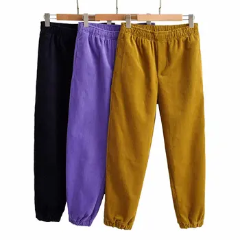 

Stylish Chic Women Corduroy Harem Pants Fashion Women 3 Colors Elastic Waist Trousers Casual Pantalones Mujer