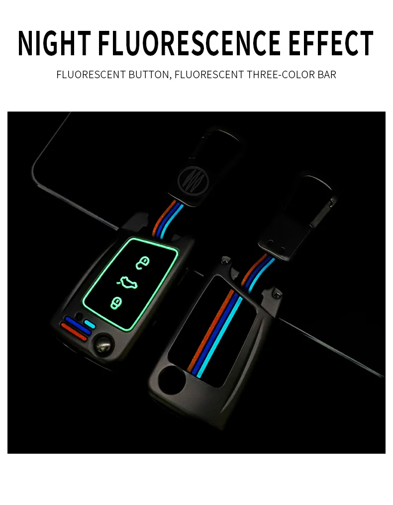 Custodia per chiave a distanza per auto in lega di zinco Shell Fob per Volkswagen VW Golf 7 MK7 Skoda Octavia A7 Seat Ibiza Leon FR 2 Aztec Altea - H38c01d8442d4418f97dd4b962774c35b5