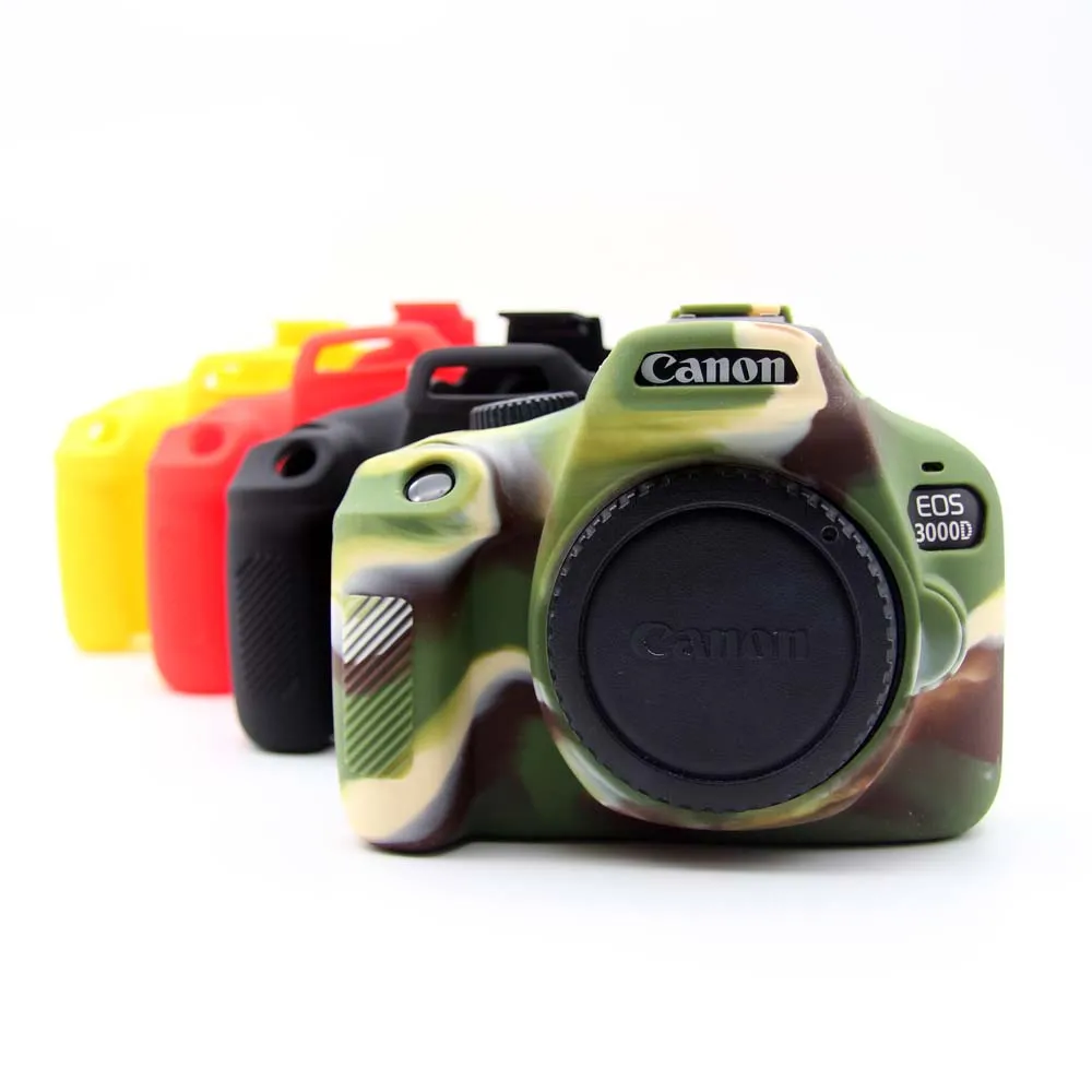 Rubber Silicon Protective Case Body Cover Soft camera bag for Canon 3000D 4000D Rebel T100 DSLR Protector Frame Skin case | Электроника