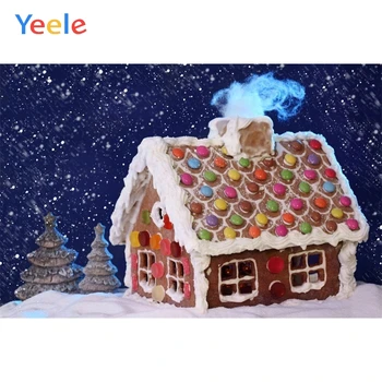 

Yeele Christmas Backdrop Winter Snow Cartoon Candy House Photography Background Photo Studio Photobooth Shoot Photophone Props