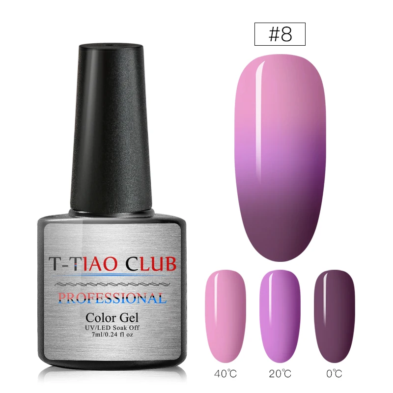 T-TIAO CLUB, 8 мл, температурный гель для изменения цвета, лак для ногтей, Термальный ультра-тонкий блеск, 3 цвета, замочить от УФ-ногтей, Гель-лак - Цвет: FFH564
