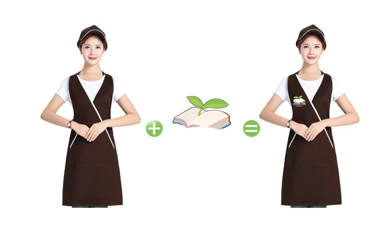 Kitchen tooling milk tea nail shop waiter overalls women fashion cotton17