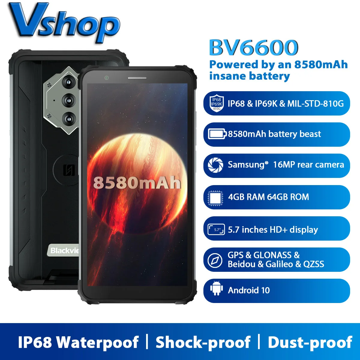 Tanio Blackview BV6600 IP68 wodoodporny 4GB + 64GB