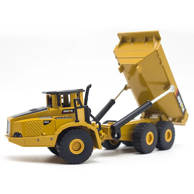 HUINA 1:50 Dump Truck Excavator Wheel Loader Diecast Metal Model Construction Vehicle Toys For Boys Christmas Birthday Gift Car