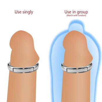 Magnetic Cock Ring Stainless Steel Penis Ring For Men Foreskin Correction Metal Cockring For Men Sex Games Adult Toys XL 2