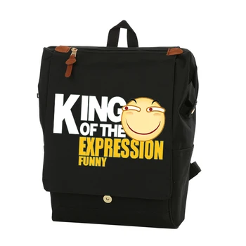

Cartoon Funny Expression Laptop Backpack Oxford Large Capacity Knapsack Unisex Fashion Travel Computer Bag School