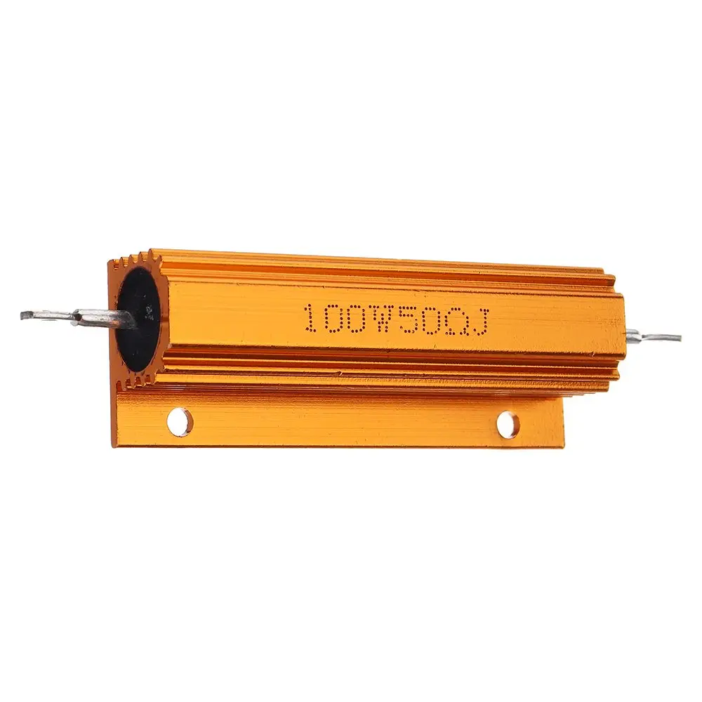 RX24 100 Вт Мощность металлический корпус алюминиевый Золотой резистор 50R 100R сопротивление