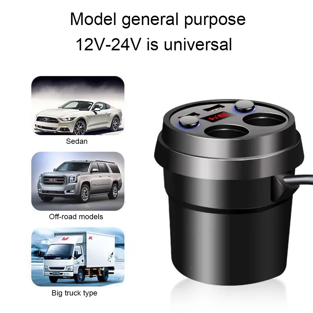 Автомобильное зарядное устройство 2 USB DC/5 V 3.1A чашка питания адаптер прикуриватель разветвитель зарядное устройство для мобильного телефона s с напряжением светодиодный дисплей