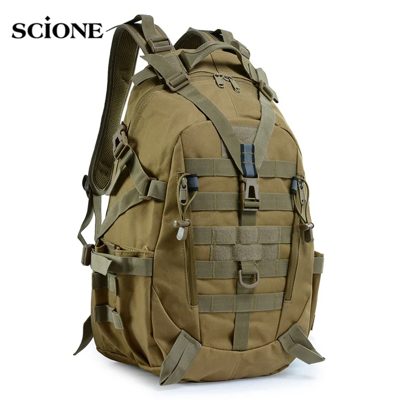 Cheap 40L Camping Backpack Military Bag Men Travel Bags Tactical Army Molle Climbing Rucksack Hiking Outdoor Sac De Sport Tas XA714WA