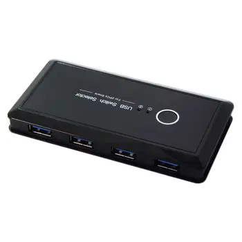 

KVM USB 3.0 Dual Ports to USB Male 4 Ports & Micro USB Switch Selector PCs Sharing 4 Devices for Keyboard Mouse Scanner Printer