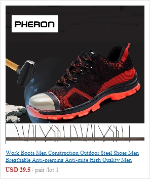 Ферон защитная обувь для мужчин стальной носок сапоги открытый предотвратить прокол стальная подошва строительство безопасности рабочие ботинки обувь