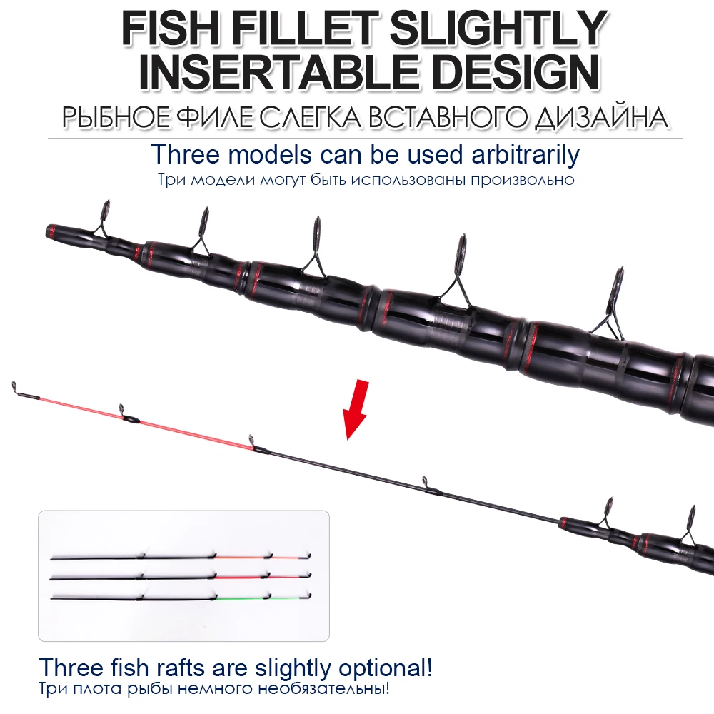 FX telescopic Feeder Fishing Rod High Carbon 3 Color Tips Heavy weight 60-180g 3.3m 3.6m Traveling spinning rod