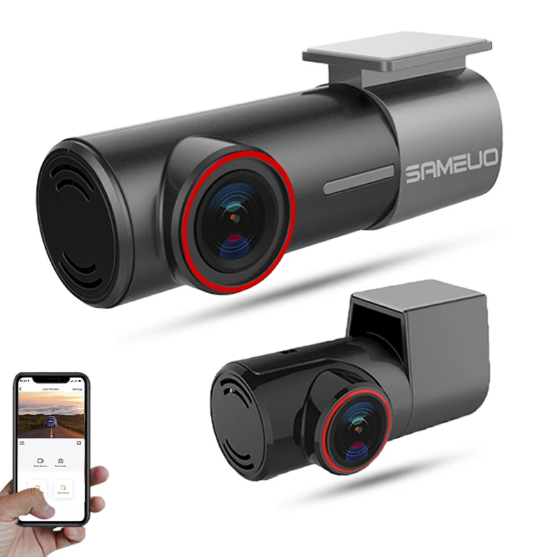 Sameuo u700 wifi traço cam 2k frente e traseira 1080p 2 lente da câmera cardvr carro inteligente dvrs visão noturna automática 24h estacionamento monitor loop
