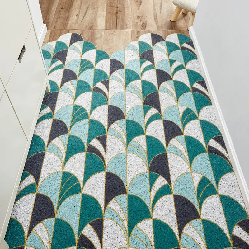 Cartoon Printed Door mat Geometry PVC Silk loop door mat Entrance Rubbing dust Custom irregular shape rug Anti-slip Mat