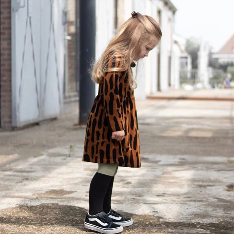 Kids Sweaters CarlijnQ Brand Autumn Winter Boy Girls Dresses Print Long Sleeve Cotton Suit Baby Fashion Leopard Clothing