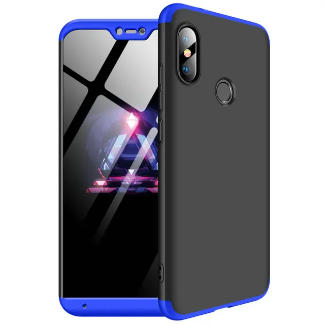 Для Xiaomi mi A3 чехол Fudna Xiaomi mi A2 Lite чехол 3 в 1 гибридный жесткий чехол из поликарбоната для Xiaomi mi A2 чехол mi A2 2 Lite чехол mi A3 3 - Цвет: Black and Blue