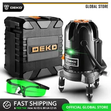 Глобальный DEKO DKLL501 самовыравнивающийся 5 линий 6 точек касания горизонтальный и вертикальный зеленый поперечная линия 360 градусов Регулировка Лазерный уровень