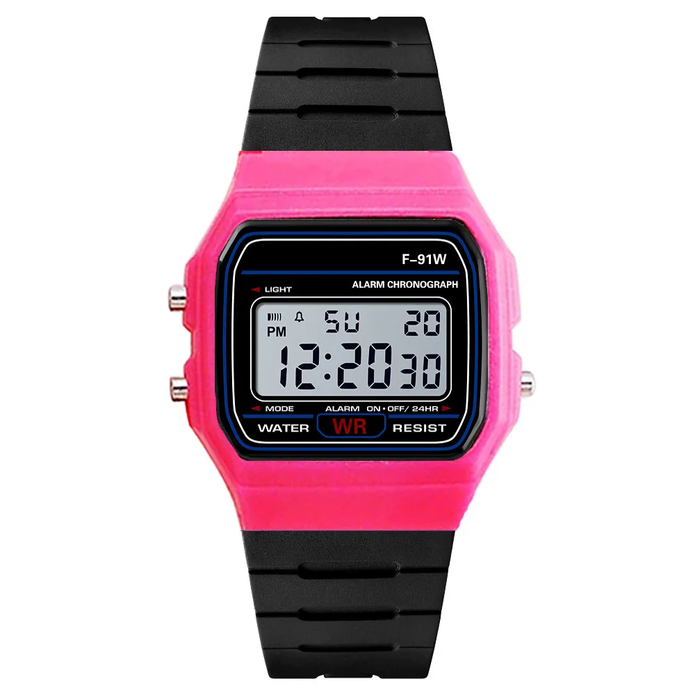 Модные спортивные часы, светодиодный, Роскошные, мужские, аналоговые, силиконовые, цифровые, военные, армейские, спортивные, водонепроницаемые, наручные часы Erkek Kol Saati - Цвет: Hot pink