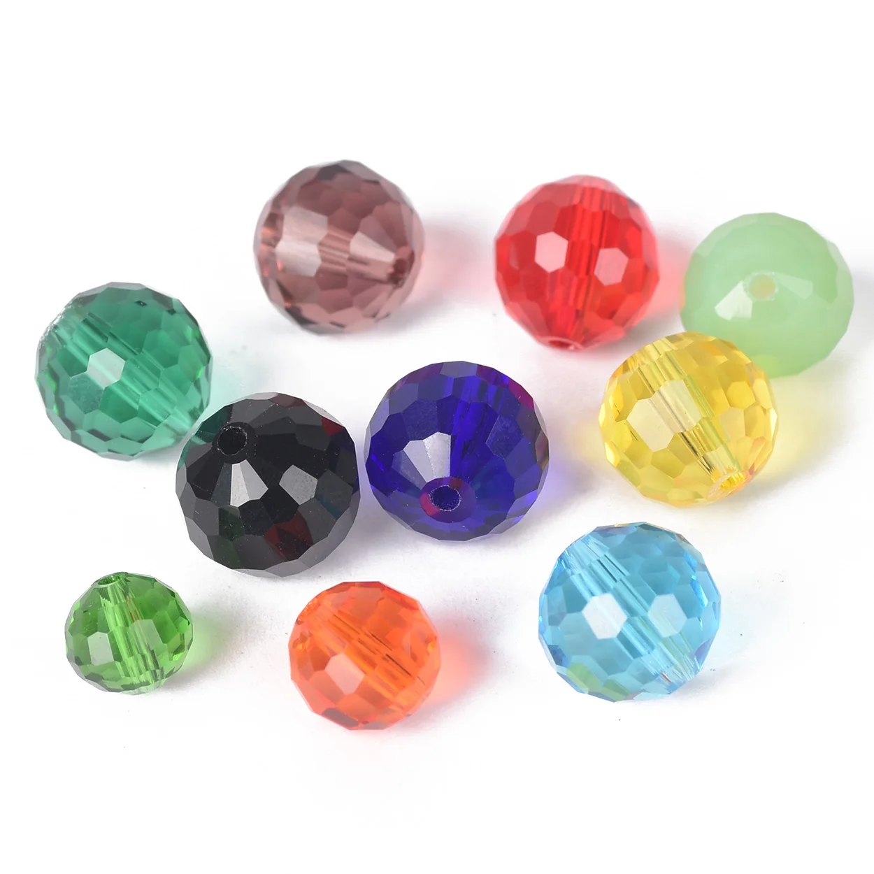 36pcs Round 96 Facets Cut Disco Ball 8mm 10mm 12mm Crystal Glass Loose Spacer Beads lot Colors for Jewelry Making DIY | Украшения и