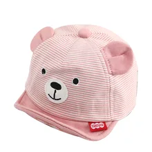 

Bear Soft-brimmed Baby Hat Spring Cartoon Little Baby Girls Boy Child Thin Sun Baseball Summer fisherman Duck Tongue Newborn Hat