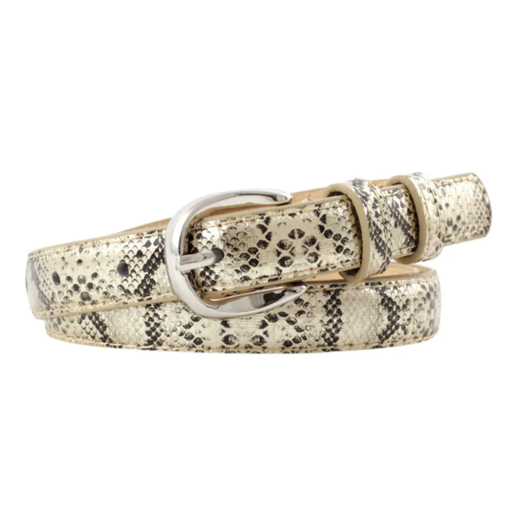 Snake Waist Belt For Women Pu Leather Metal Pin Buckle Leisure Belt for jeans dress Accessories Waist Belt Waistband Cinto