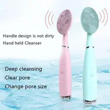 Очищающая щетка для лица, звуковая вибрация, очиститель для лица, usb зарядка, силиконовая Глубокая Чистка Пор, IPX6, водонепроницаемый массажный уход за лицом