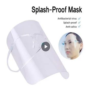 

Anti-fog Full Face Protect Anti Saliva Protective Face Shield Clear Visor Flip Up Transparent Mask Anti Splash Full Cover Random