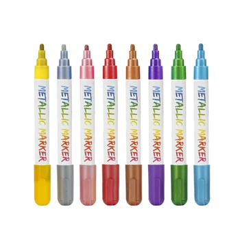 

8PCS Chalk Pen Colorful Metal Brilliant Nonotoxic Liquid Ink Writing Tools Marker Pens for Children Students Kindergaten School