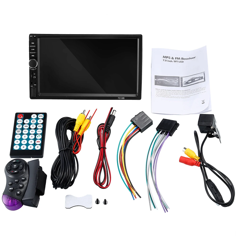 Zeepin 7018B Bluetooth Автомобильный MP5 плеер 7-дюймовый 2din TFT сенсорный экран FM радио Дистанционное Управление 8-светодиодный задний Камера