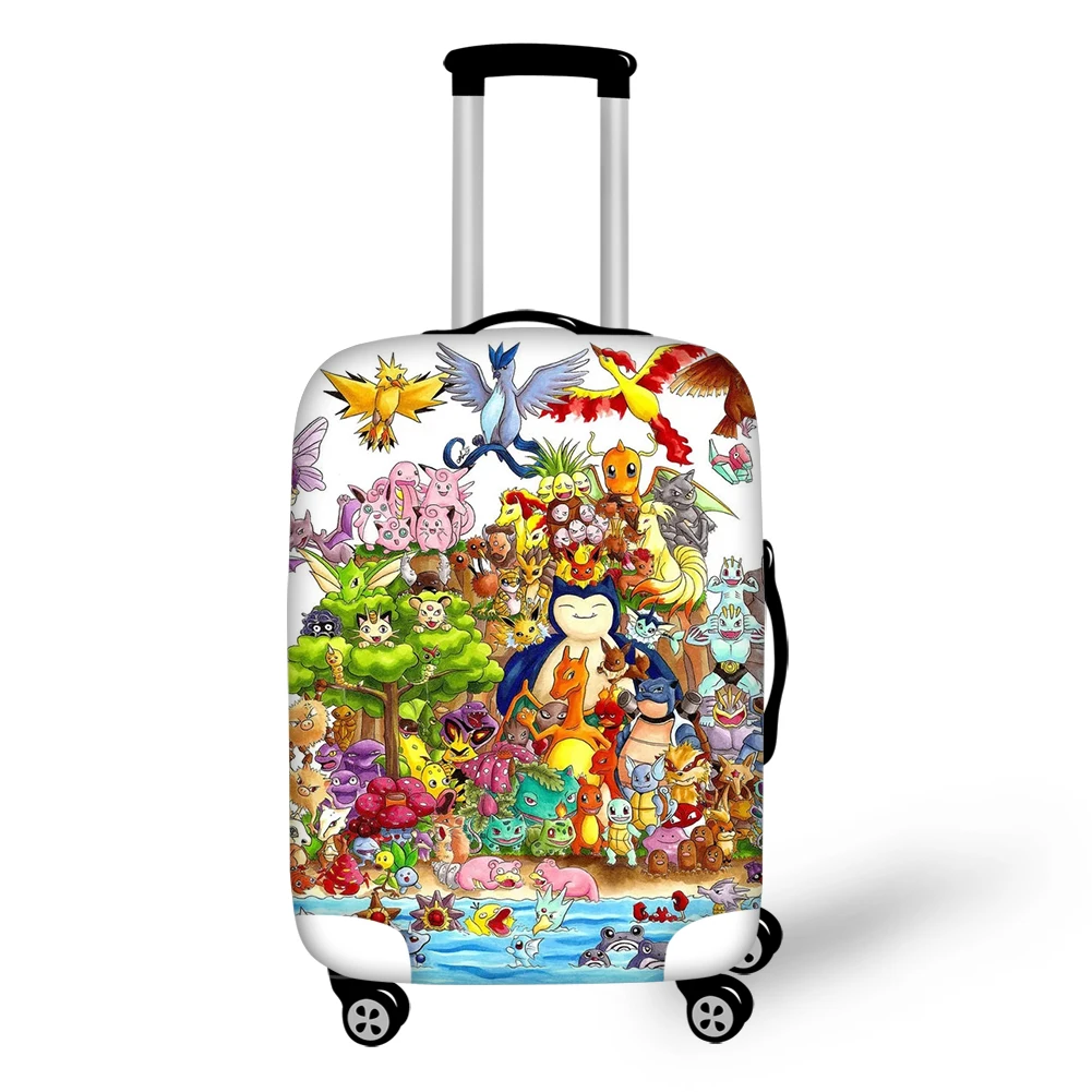 HaoYun Elastic Suitcase Cover Cartoon Pokemon Design Dust-proof Luggage Cover Kawaii Pikachu Luggage Protective Accessories